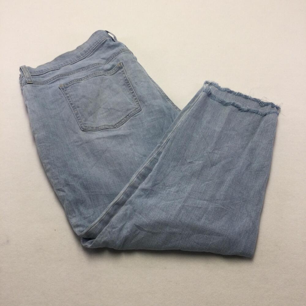 Gap Boyfriend Jeans Womens 20R Blue Light Wash Mid Rise Raw Hem Distressed